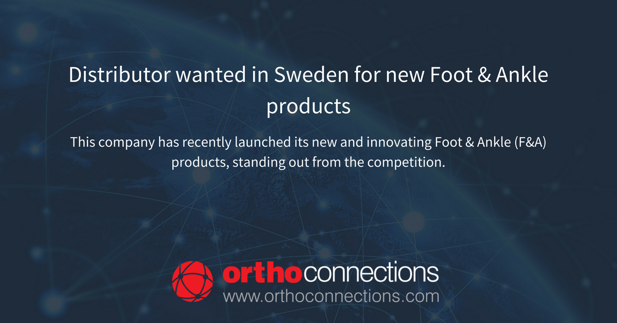 orthoconnection's tweet image. Distributor wanted in Sweden for new Foot &amp;amp; Ankle products: This company has recently launched its new and innovating Foot &amp;amp; Ankle (F&amp;amp;A) products, standing out from the competition. bit.ly/ortho67 #Orthopaedic #LowerExtremities
