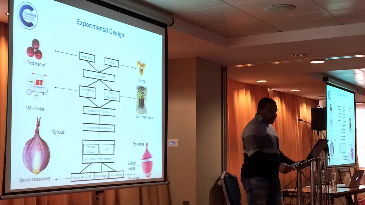James_Phi's tweet photo. Ikenna Ohanenye @CranfieldUni is investigating how irrigation &amp; storage effects dormancy in #onion &amp; #potato #hapi2018 https://t.co/wF9ODiH2vR