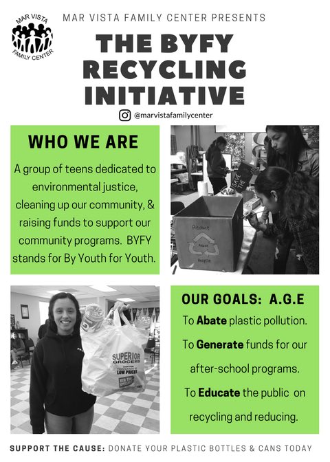BYFYmvfc's tweet photo. We’re still collecting! Thanks to @marvistafc youth, parents, community partners &amp; residents, we’ve collected nearly 1,000 plastic bottles &amp; aluminium cans! Plz keep em coming! Donate ur recycling 2day &amp; support our recycling fundraising campaign! #donate #Recycling #RecycLA https://t.co/NrfsNBxbDT