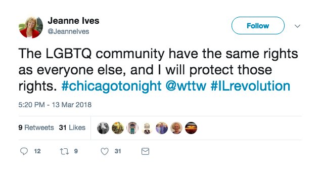 ivesforillinois's tweet photo. Shhhhh, don't tell my conservative supporters about this. I still tell them gay people are bad #twill #ILGov https://t.co/XajgvlfusN