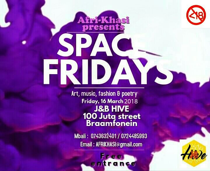 hivejoburg's tweet photo. Space Fridays by Afri Khasi
- Art
- Music
- fashion
- Poetry
🔞
#LiveFromTheHive https://t.co/wgp4N9nlfc