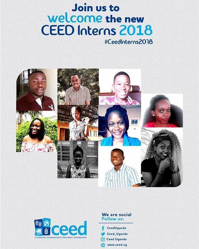 ceed_uganda's tweet photo. We would like to congratulate and welcome aboard #CEEDInterns2018 We look forward to a fulfilling and exciting internship experience. https://t.co/GESpZdWNs0