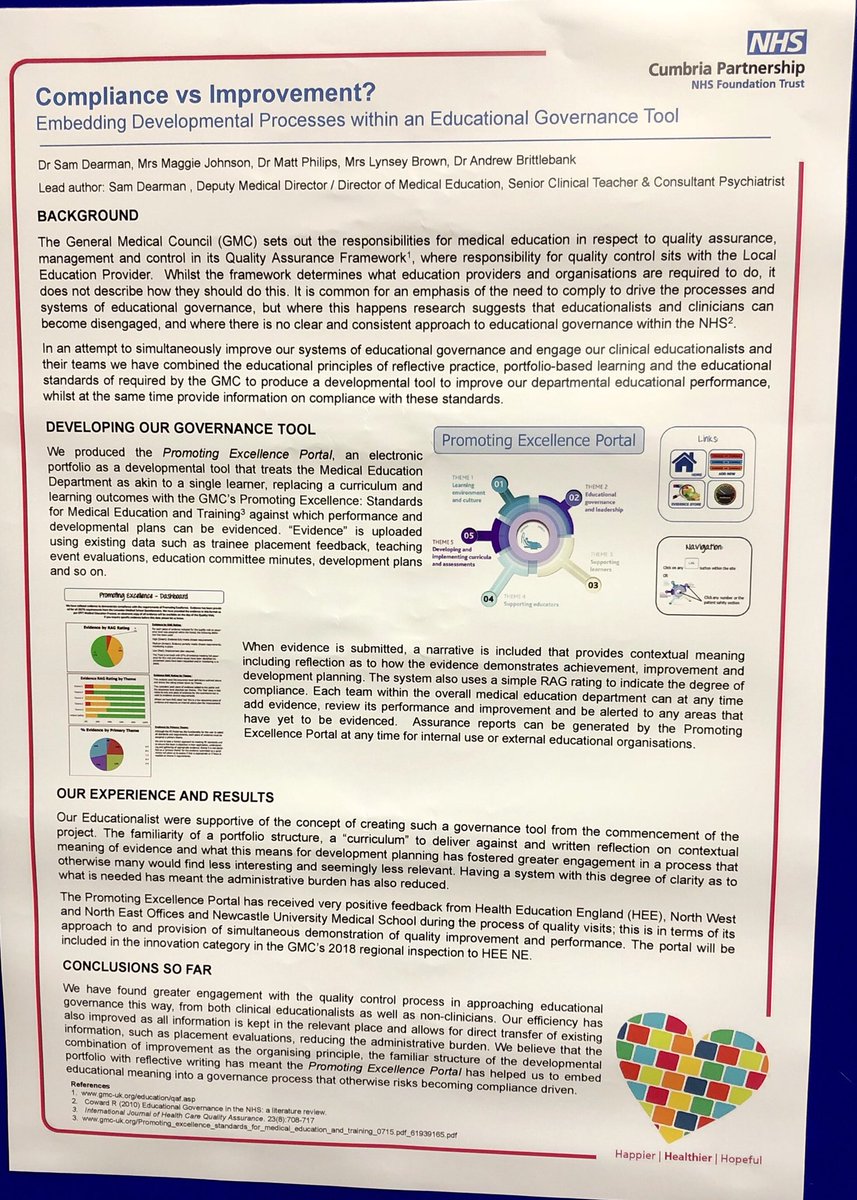 lynseyabrown's tweet photo. @CPFTNHS @andrewbeee Medical Directorate quality work displayed at #NEQuality18 #PEPortal #improvement #recognition https://t.co/QFrUXVBtBZ