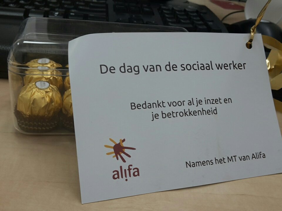 Leuk cadeautje op mijn i.v.m. de dag van de sociaal werker #Alifa-welzijn #Enschede
