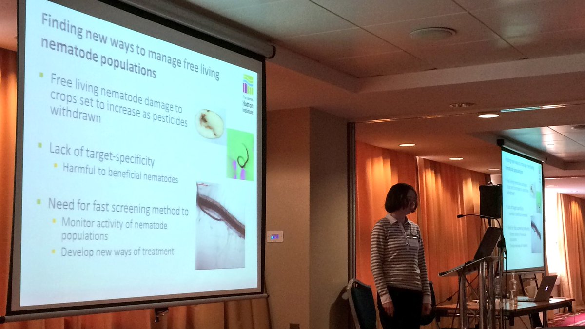 James_Phi's tweet photo. Felicity O’Callaghan @JamesHuttonInst is finding ways to automate screening of  crop pest #nematodes #hapi2018 https://t.co/lJaX9gHcay