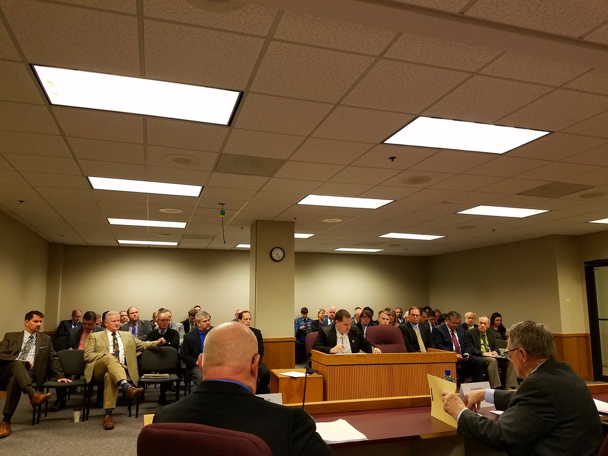 KevinCorlew's tweet photo. Full house in #MOHouse Transportation Cmtr for hearing on bills to increase investment in roads &amp; bridges thru highway-user fuel tax, which currently is 4th lowest in the U.S. @MORepBill @BARTKORMAN #moleg #MoRoads #TaskForce21 #MoTransportation https://t.co/n68yjpnn5R