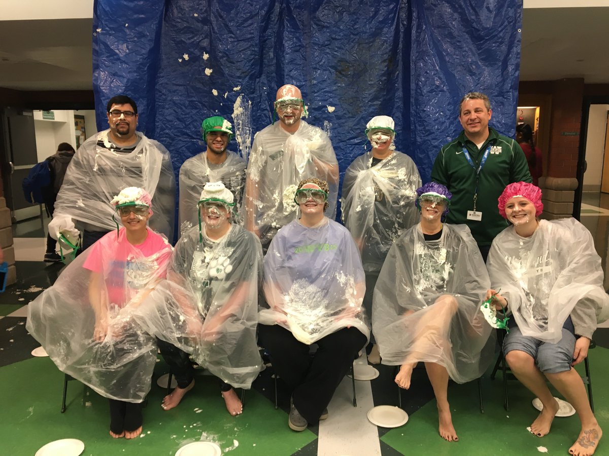 Woodland50News's tweet photo. Good-natured teachers @WMS_50 volunteered to have "pies" thrown in their faces this morning by students to mark international Pi Day, an annual celebration of math. Students who memorized the most digits of Pi, or 3.14, were allowed to throw. https://t.co/COfCYnEnkc