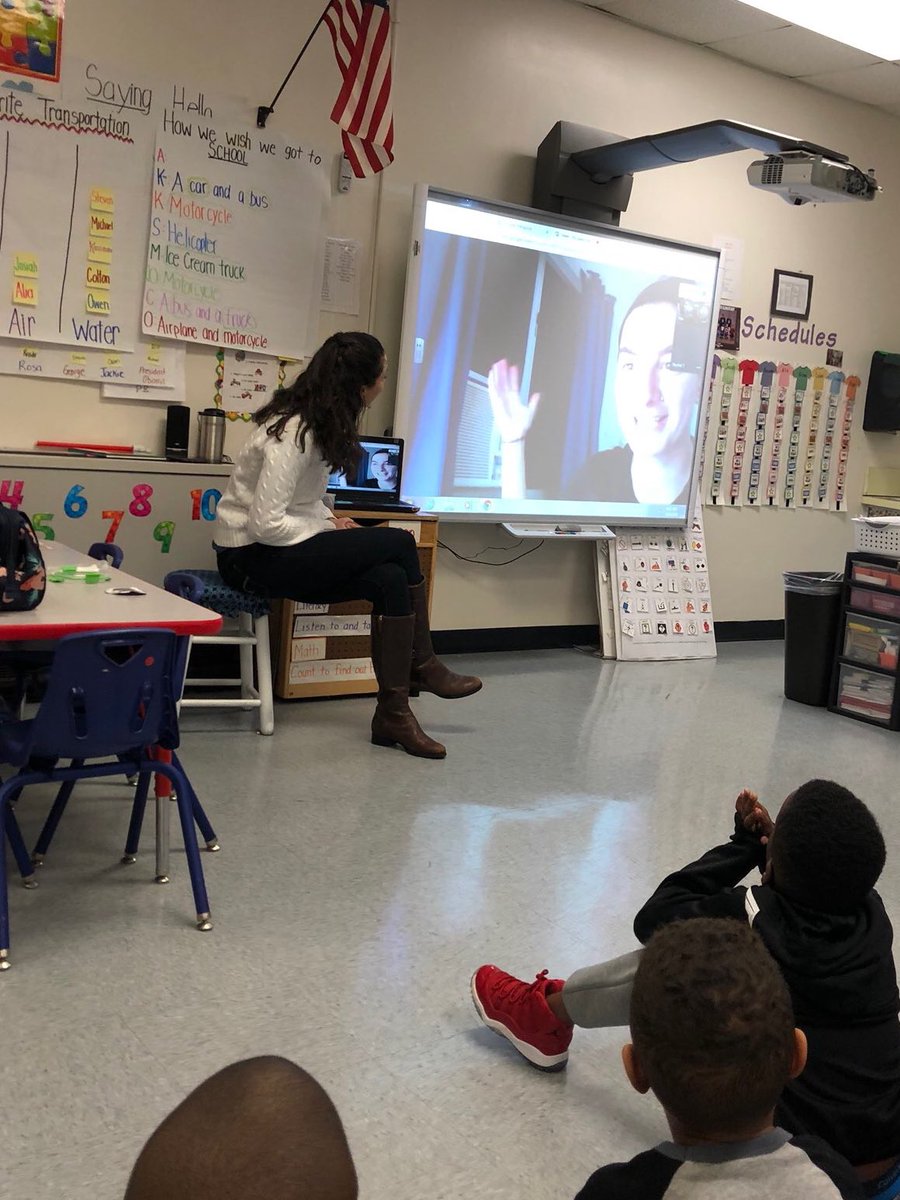 TruskaChristina's tweet photo. Had a great time this morning Skyping with my sister in Australia! Pre-k and AU friends got to join us in learning about seasons and animals in our focus country! @EMYoderElem @auteacher @Elon_Ed https://t.co/F2CFju1fuZ