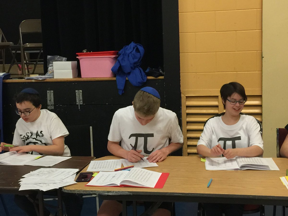 Jon_Mitzmacher's tweet photo. We are having an amazing morning of #MathOlympiad2018 for @The_OJCS #PiDay  Or as it will be in a few hours...#PieDay. https://t.co/mtGJ8ONMyt