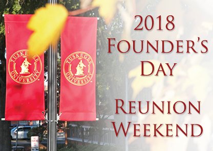 TuskegeeUniv's tweet photo. Weekend-long alumni events to mark annual Founder’s Day celebration - https://t.co/ODvAA9ibGE - #Tuskegee_RYS18 https://t.co/Zgzu9WF1Dw