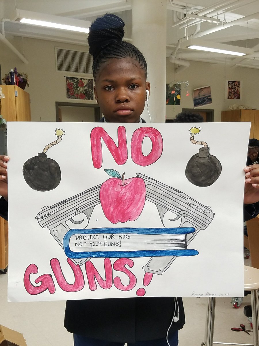shaunadelong's tweet photo. Gearing up for The national walkout with our protest 🎨#apsfineart #NationalSchoolWalkout #apsmhjhsJaguars https://t.co/Q5MLk1S3Jn