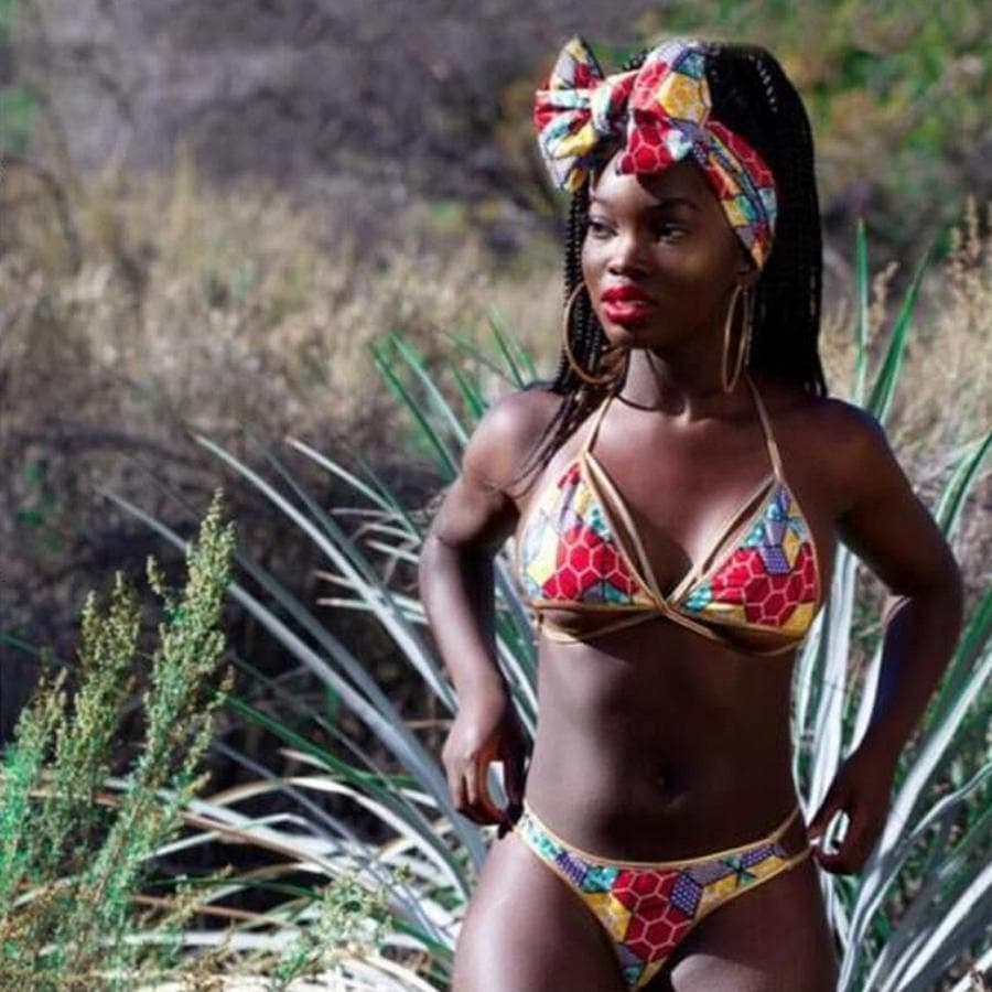 “Triangle African Print Bikini Sets Swimwear #africanprint #africanprintswi...