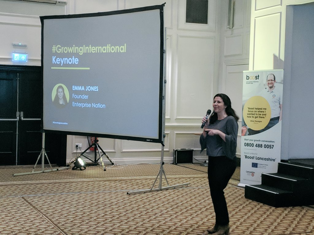 Keynote speaker <a href="/emmalijones/">Emmali Lee</a> of <a href="/e_nation/">Enterprise Nation</a> speaking about all the great work that's taking place in #lancashire #GrowingLancashire <a href="/BoostInfo/">Boost; Lancashire's Business Growth Hub</a> <a href="/WinningPitch/">Winning Pitch</a>