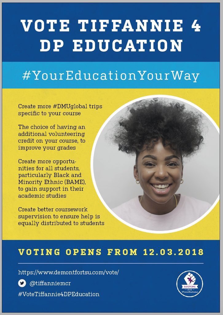 FloLamps's tweet photo. Dmu gang , remember to vote !!! #VOTE4DERRICK #VoteTiffannie4DpEducation #Jesswecan #VoteDeborah4Welfare #dsuvotes #dmu #dsuelections https://t.co/jp3m9i24HQ