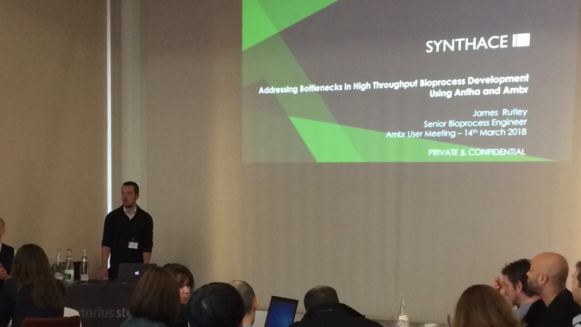 srb217STEVE's tweet photo. Excitement around @anthalang at the AMBR user meeting.
Bioprocessing scientists/engineers liking the device agnostic nature of Antha and wanting it to impact on tech transfer and scale up/down. @synthace @jamesrutley https://t.co/1y81glcxXA