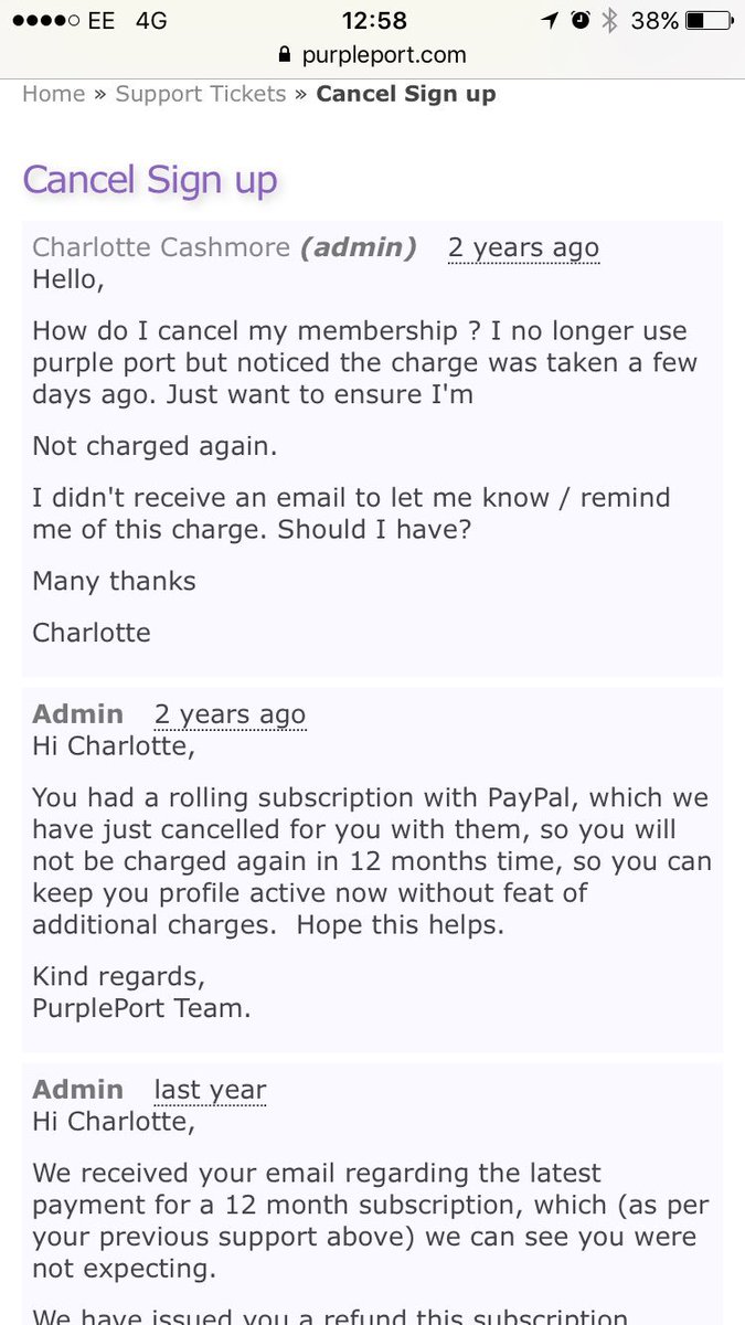 cashmore_makeup's tweet photo. @PurplePort taken again today, no response to my complaint. I want the money refunded and my details removed from your system ASAP! https://t.co/80QCLBpNhJ