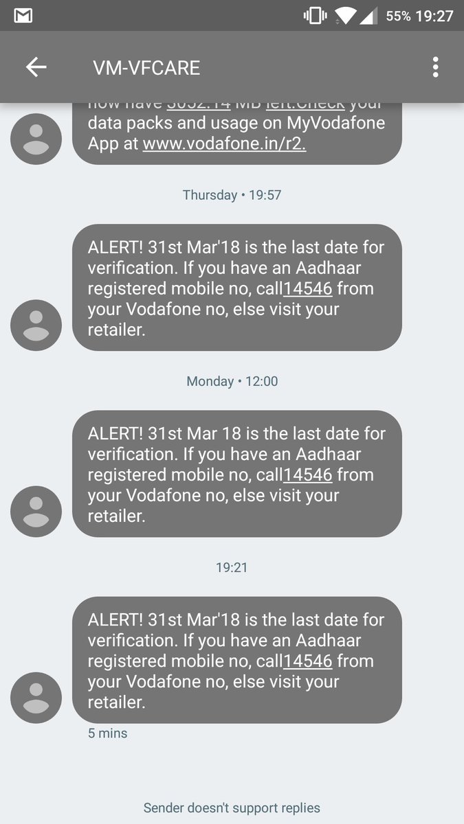 Sttaaaahhp it @VodafoneIN Just staahp #Aadhaar #AadharDeadline #Aadhar #AadhaarRelief #AadhaarAlerts #AadhaarLinking
