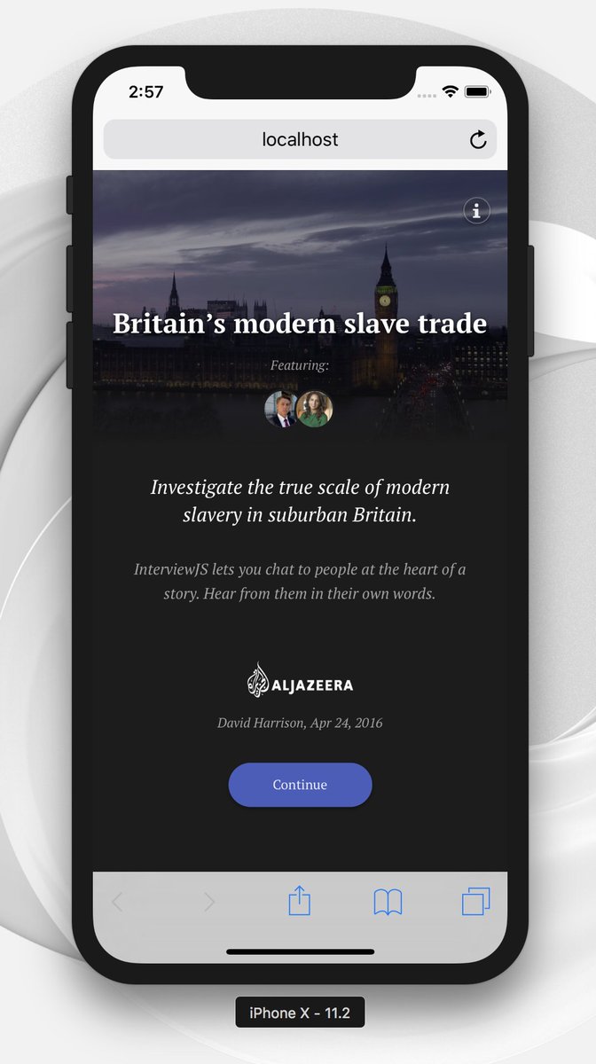 interview_js's tweet image. Your #interviewjs stories will of course be mobile-friendly. 👌🏻

#opennews #toolsfornews #storytelling #journalism #story #chatbot #chats #messaging #DniFund #googledni