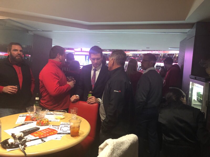 MikeShook5S's tweet photo. Fun night with #5Stech #tintri #carolinahurricanes https://t.co/Rl7GrW6kze