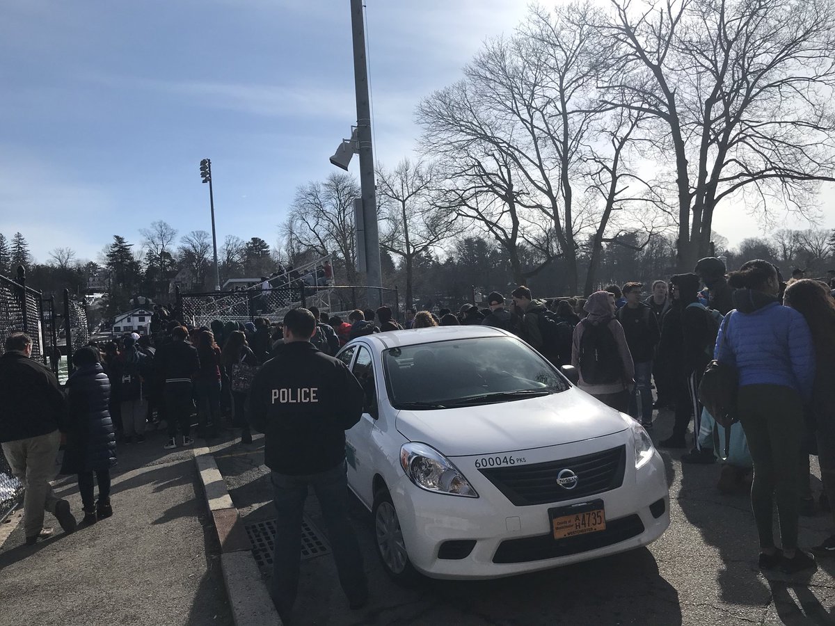 OssiningPolice's tweet photo. We’re on site at OHS and AMD for student demonstrations for safe schools, keeping students safe. https://t.co/25Qo9WP0MQ
