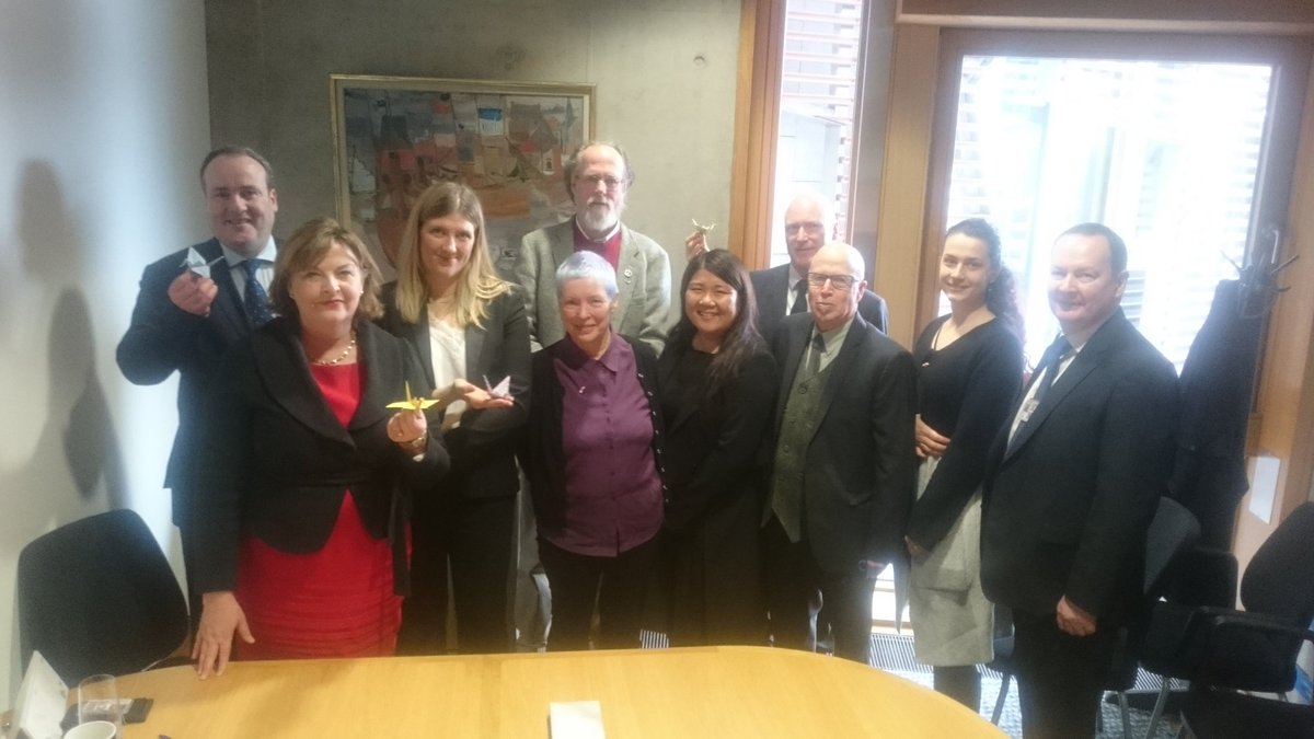 PeaceJusticeSco's tweet image. With @BeaFihn Director of #NOBELPEACEPRIZE winning ICAN  @nuclearban + @BillKiddSNP @Janetfenton @ScottishCND + @Medact reps meeting @scotgov Minister @FionaHyslop @ScotParl #nuclearban