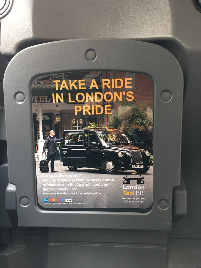 londontaxi_pr's tweet photo. New LTPR Taxi tip seats now available for both Tx &amp; Vito. Advertising guide price to Heathrow ! 20 sets available of first run. More to follow ! #passengerinfo #taxitadepr #lovelondon #londonislovinit https://t.co/BJOop77a8w