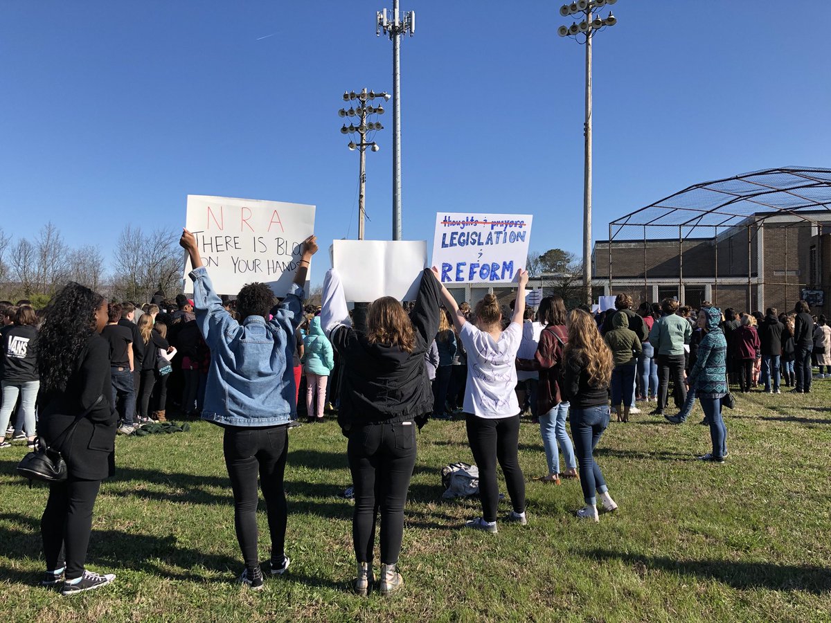 schlebler's tweet image. We vote next. We are worth more than your guns. #NationalSchoolWalkout