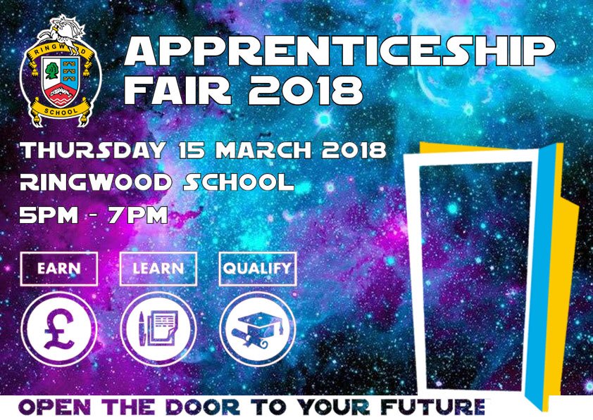 Our annual Apprenticeships Fair takes place tomorrow evening! Meet the likes of <a href="/Sunseekerpoole/">Sunseeker Poole</a>, @SW_Railway &amp; @Fullers, or get chatting to local colleges and training providers such as <a href="/brockcollege/">Brockenhurst College</a>, <a href="/ParagonSkills/">Paragon Skills</a> &amp; <a href="/thinktate/">Tate</a> 👍 #apprenticeshipswork