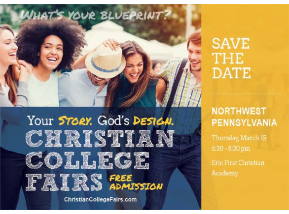 GCCAdmissions's tweet photo. Tomorrow Grove City College will be hosting a Christian College Fair at Erie First Christian Academy! Admission is free and several Christian colleges from across the region will be represented. Find out more info here: https://t.co/GQuJMpWXHo https://t.co/BcR7iHJHIW