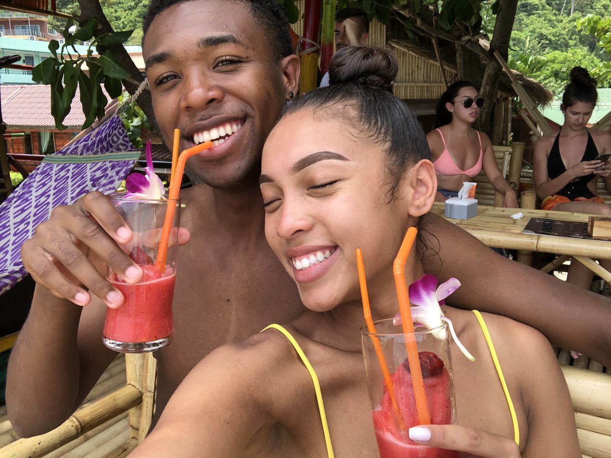 Juliannastrid's tweet photo. less than a year ago I met this boy in a jacuzzi at a pool party &amp; we talked about life goals and where we wanted to travel. Fast forward 7 months later &amp; we out here in thailand living our best lives. Look at god. https://t.co/JThgYPohvg