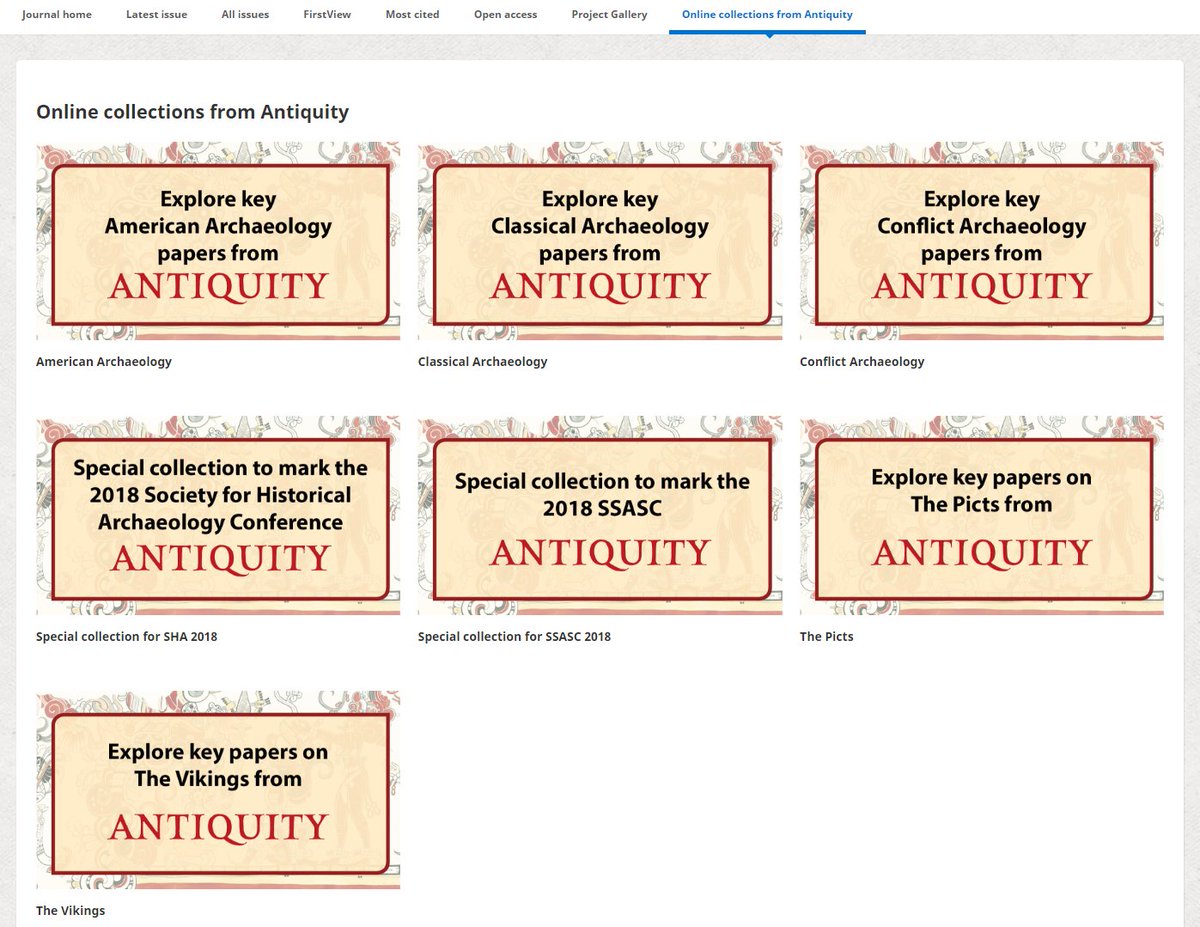 AntiquityJ's tweet photo. #WednesdayWisdom: #DYK that we have lots of brilliant #archaeology, including free and #OpenAccess papers, in our bespoke Online Collections?
#American | #Classical | #Conflict | #SHA2018 | #SSASC2018 | #Picts | #Vikings
👉 https://t.co/6SUXHMn6wi https://t.co/rjSr6FUlc7