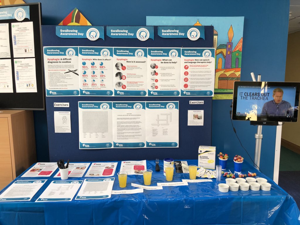 S4NA_M's tweet photo. Swallow Awareness Day! Talking about the important role speech therapists play in working with clients with swallowing difficulties #swallowaware2018 #RCSLT #unlockinglanguage #neurorehab https://t.co/OKHLSMAA7Y