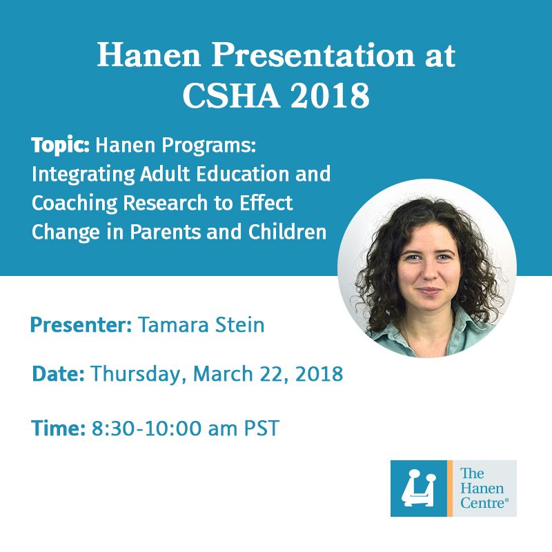 TheHanenCentre's tweet photo. We’re excited that our Program Specialist, Tamara Stein will be making two presentations at #CSHA2018!
Join us on Thursday March 22 for the first presentation on, “Hanen Programs: Integrating Adult Education and Coaching Research to Effect Change in Parents and Children.” https://t.co/4nu6qTFM5T