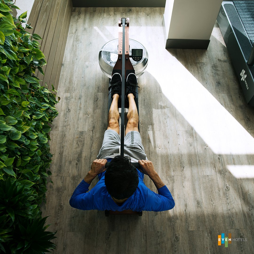 At EVEN Hotel, we offer a gym right inside our walls. Our gym uses top-of-the line equipment like Woodway treadmills, the best indoor cycles, and our free weights go up to 100 lbs! We care about your wellness.  #fitness #travelwellness #travelfitness