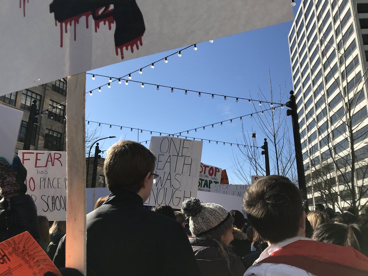 “This movement is student founded and student led. It’s the start of a revolution.” #Evanstondemandsaction #nationalschoolwalkout