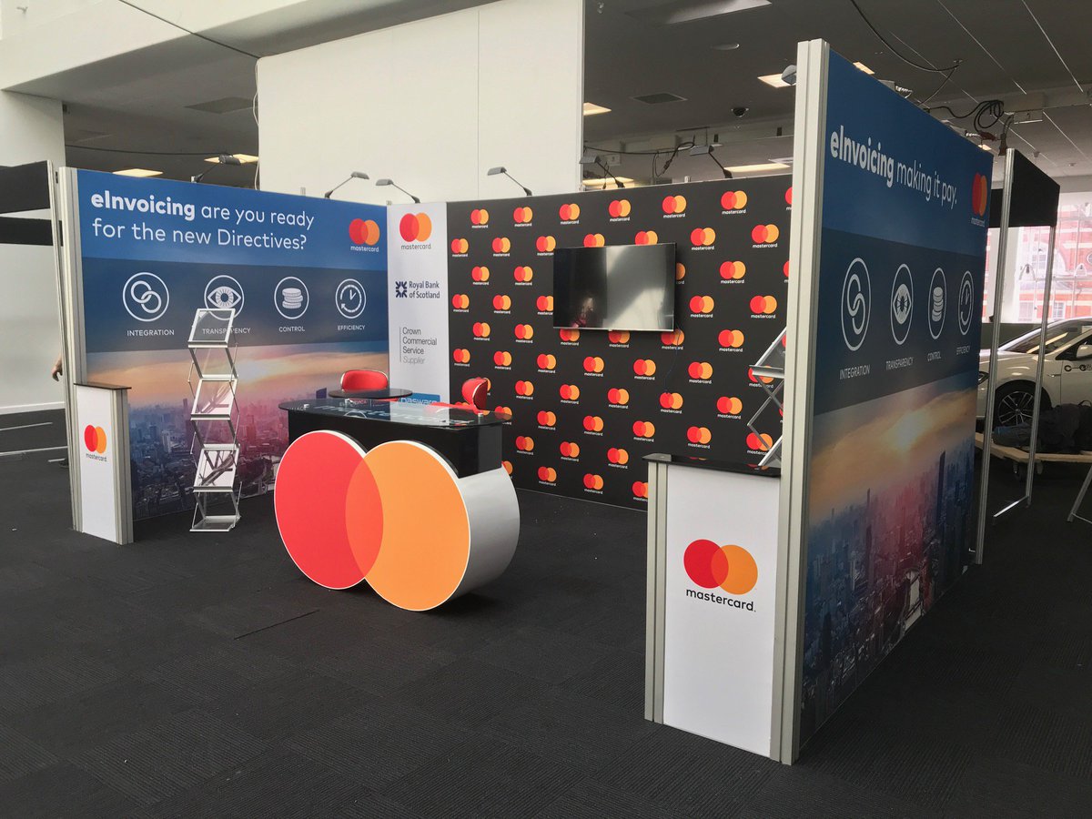 Another great looking stand built by @posimdesign for @Mastercard at Procurex England South delivered by @BiPSolutions #Standdesign #Exhibition #tradeshow #eventprofs #exhibitionsuppliers #exhibitionstands #modularstands #design #Marketing #showcase #exhibitingin2018