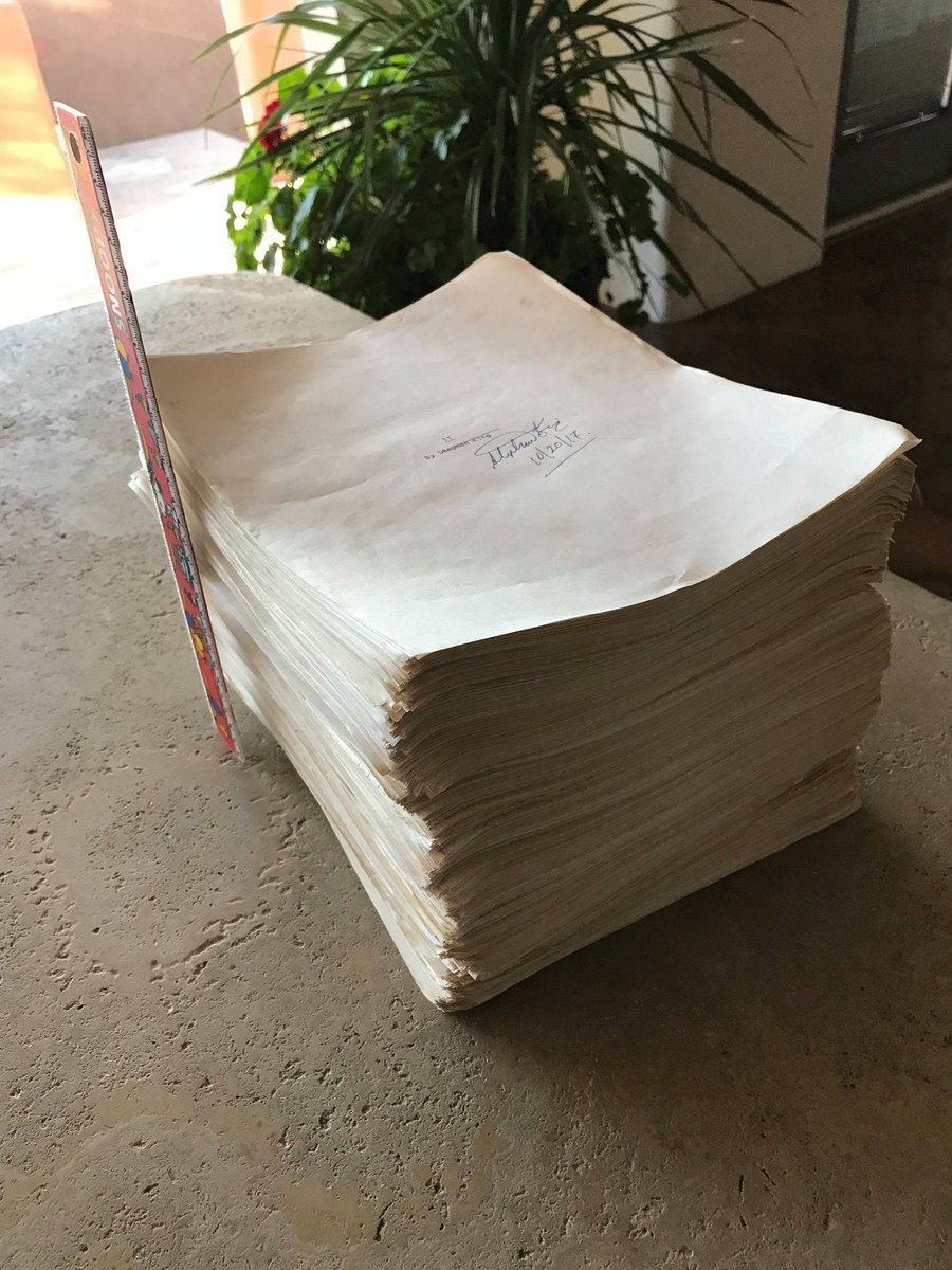 _DavidMorrell's tweet image. Stephen King sent me copies of typescripts of his novels in progress during the '80s. They'll be auctioned to benefit a children's cancer research fund in the name of my son Matthew and granddaughter Natalie, both of whom died from a rare bone cancer. Each copy is signed &amp;amp; dated.