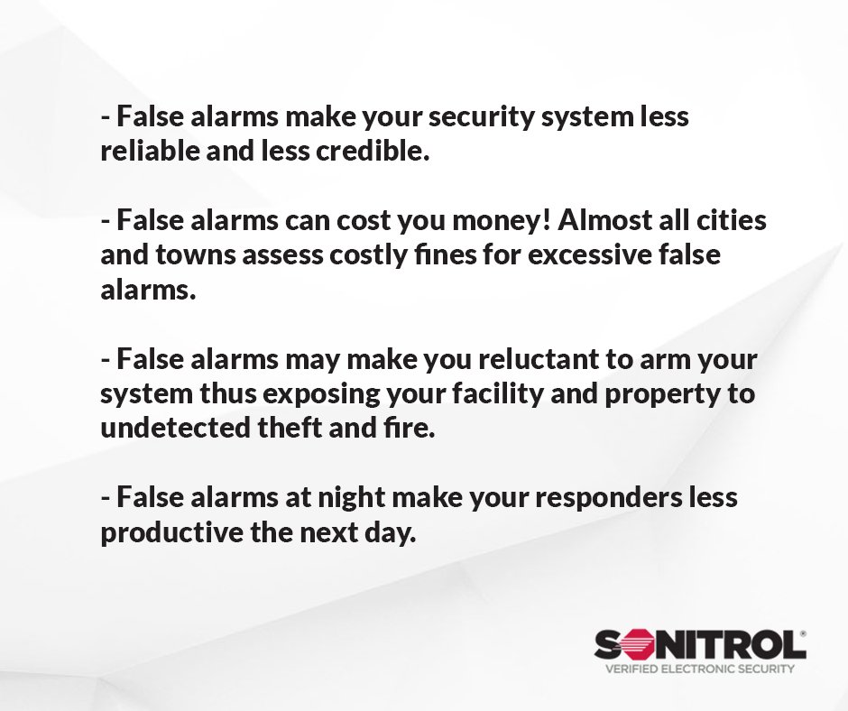 #WednesdayWisdom 70% of false alarms are caused by user error. Be sure to train anyone who may be using your system, such as employees, cleaning staff or real estate agents. Sonitrol offers free training as long as we monitor your system! #AlwaysOnTheJob