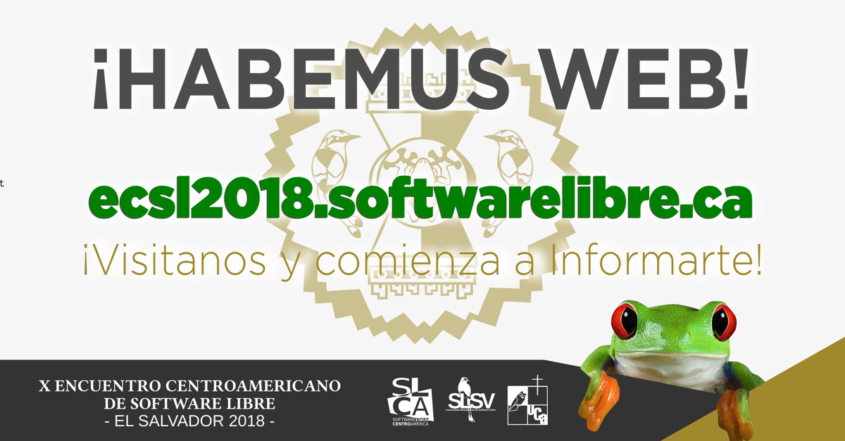 #ECSL2018 Visitanos e informarte en ecsl2018.softwarelibre.ca 
Únete a nuestro canal de noticias en Telegram t.me/ECSLnoticias