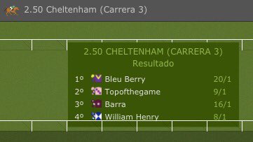 🙌¡AMAZING #TheManInTheKnow!🙌

💣✅CUOTA2⃣9⃣✅💣
Además, 🏇🏽colocado cuota2⃣3⃣en la misma carrera

🔝#horseracing #tipster
¡No te pierdas sus #horseracingtips!
👉goo.gl/NwwA8Y🏇

📲Sigue el #CheltenhamFestival2018 #Cheltenham #CheltenhamFestivalTips 

🎁RT➕Follow