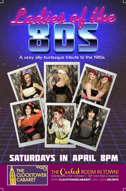 Cheeuh! Peggy Tulane's Ladies of the 80s Burlesque Show is back & like TOTALLY loaded with more neon, lace and like, more everything dudes because it's the 80s! Book it to The Clocktower Cabaret every Saturday/ April, 8p #clocktowercabaret #ladiesofthe80s #ilovethe80s #burlesque