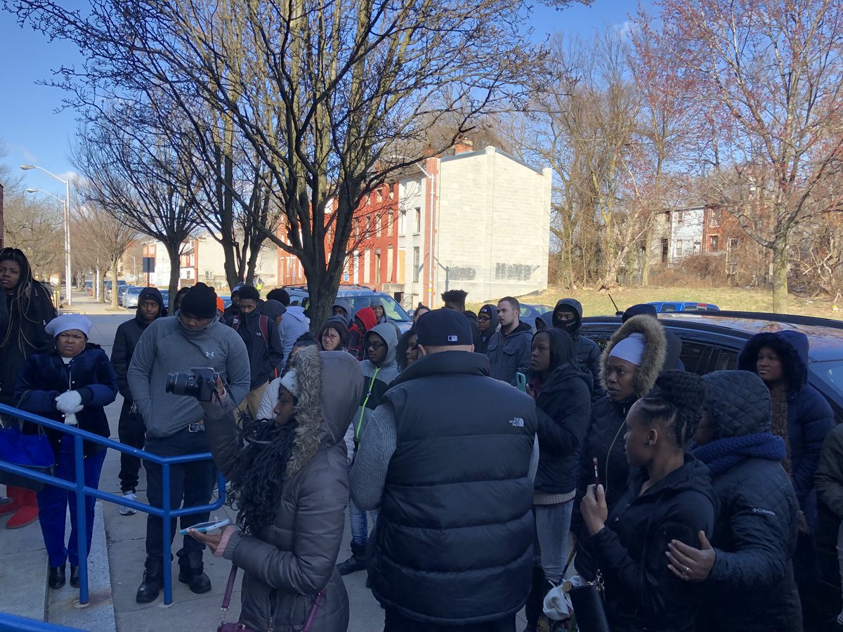 Students and staff of Excel Academy staged a 17 minute Walk-Out today at 10 AM to stand in solidarity with the students at #StonemanDouglasHS in Parkland, Florida. #ExcelvsEverybody #InsideExcel #DouglasStrong @BaltCitySchools