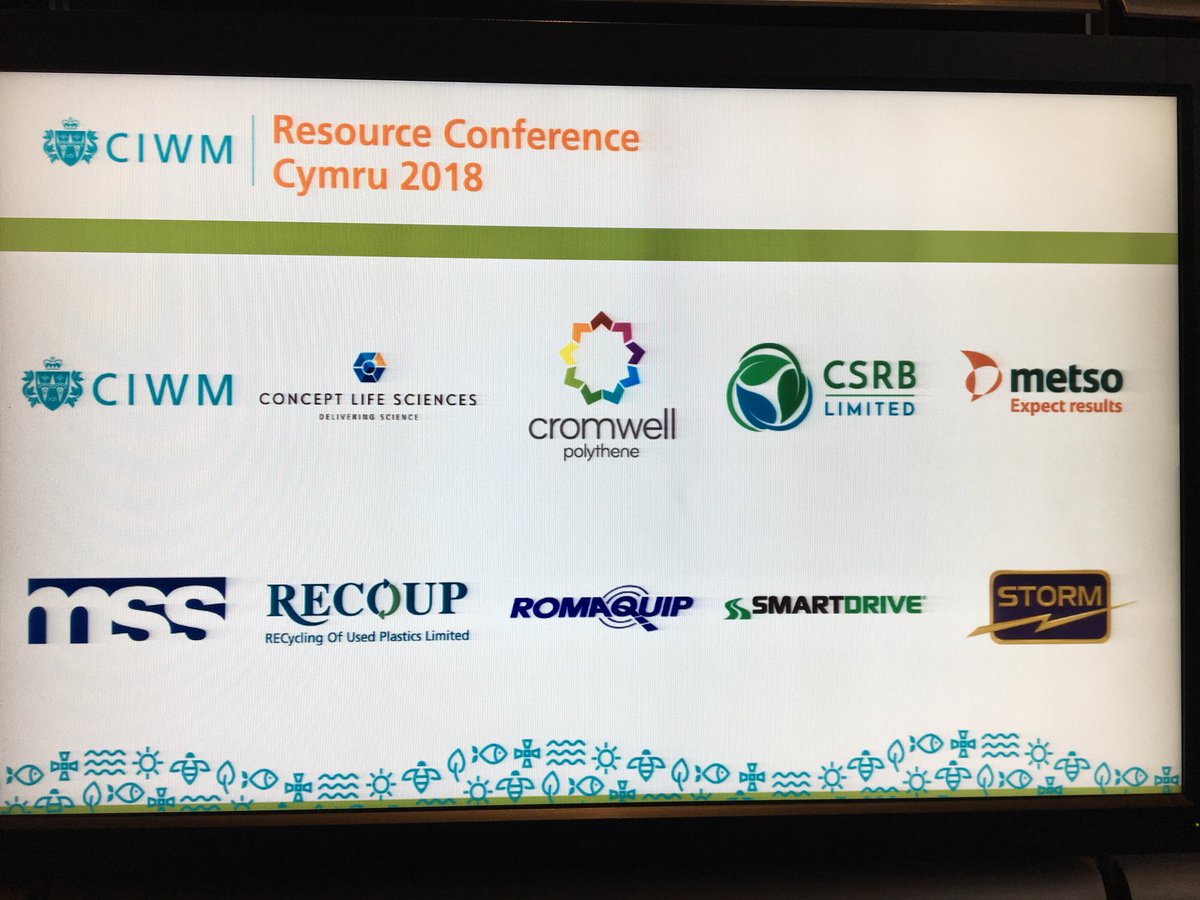 Final bit of #CIWMresource18 @CIWMCymru is workshops. So a chance to say thanks to our sponsors!