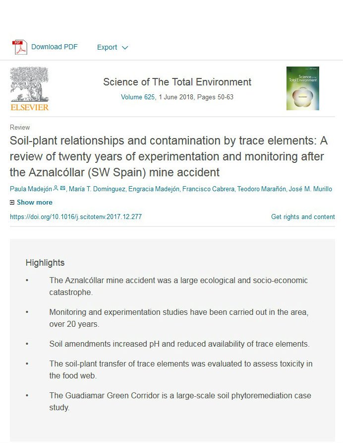 Members of the @RECARE_EU team have a new article published in 'Science of the Total Environment' - A review of research over the last 20 years in the Spanish case study area 🇪🇸 #SoilPollution #SoilContamination

doi.org/10.1016/j.scit…