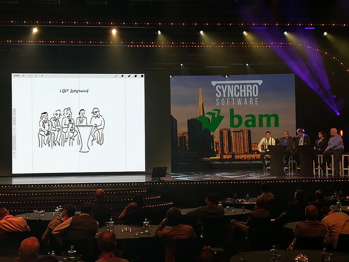 Vijf experts zitten klaar om vragen over virtueel bouwen vanuit het publiek te beantwoorden terwijl er live mee wordt getekend! ✍️ #digitalconstruction