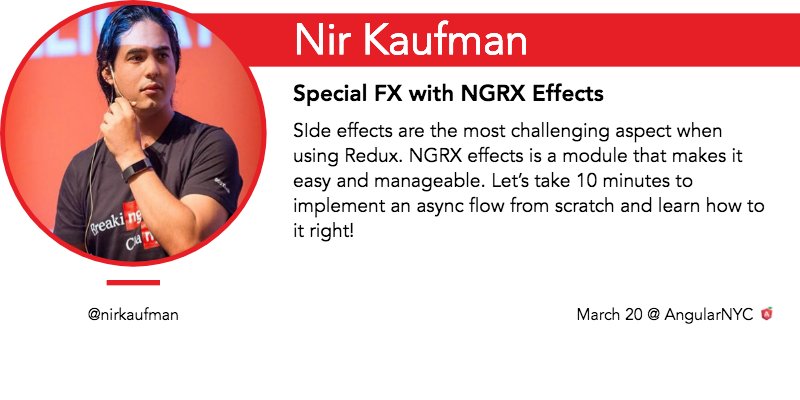 kirjs's tweet image. March 20 check out @nirkaufman&apos;s lightning ⚡️ talk on ngrx effects at #AngularNYC

meetup.com/AngularNYC/eve…
#ngrx #angular #rxjs