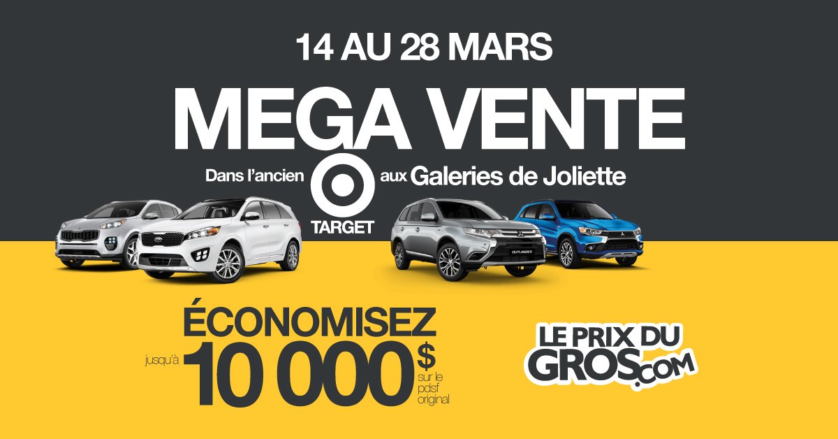 Leprixdugros's tweet photo. Du 14 au 28 mars, MEGA VENTE Le Prix du Gros aux Galeries de Joliette! Venez nous voir pour ÉCONOMISER GROS! https://t.co/zqJfNoxty1