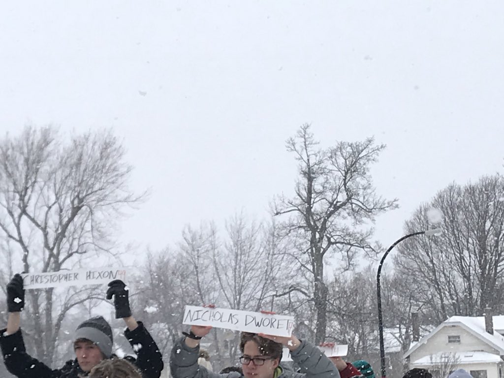 SydBerb's tweet photo. Some of the signs from the walk out. They also commemorated each victim of #ParklandSchoolShooting https://t.co/Mheqq8RGlq