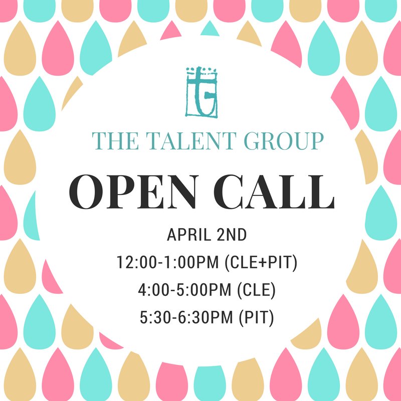 TheTalentGroup's tweet photo. Don't forget: Open Call is one week away! 

Make sure you mark your calendars 📅 https://t.co/4AO6Tlm4vI