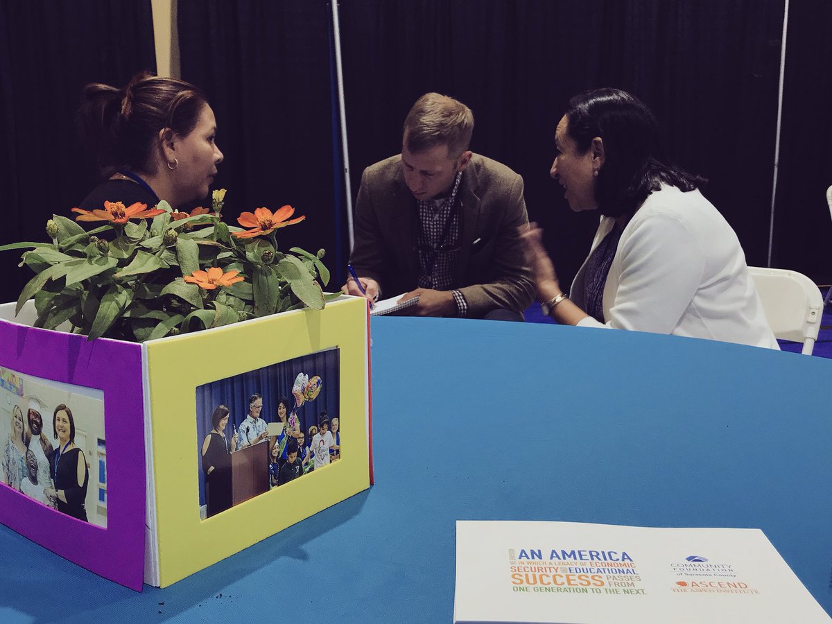 UnidosNow's tweet photo. Tabita continues getting attention today. @JRMcKinnon interviewing her for the @HeraldTribune about our #FamiliesTogether program and her strides to fully integrate in our community. #2Gen works! @CFSarasota’s #2GenSummit at @sarasotaBGC. #DreamBug #ReachHigh https://t.co/29j84xkGrw